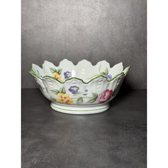 Eximious Limoges France Porcelain Floral Trinket Bowl - Picture 1 of 9